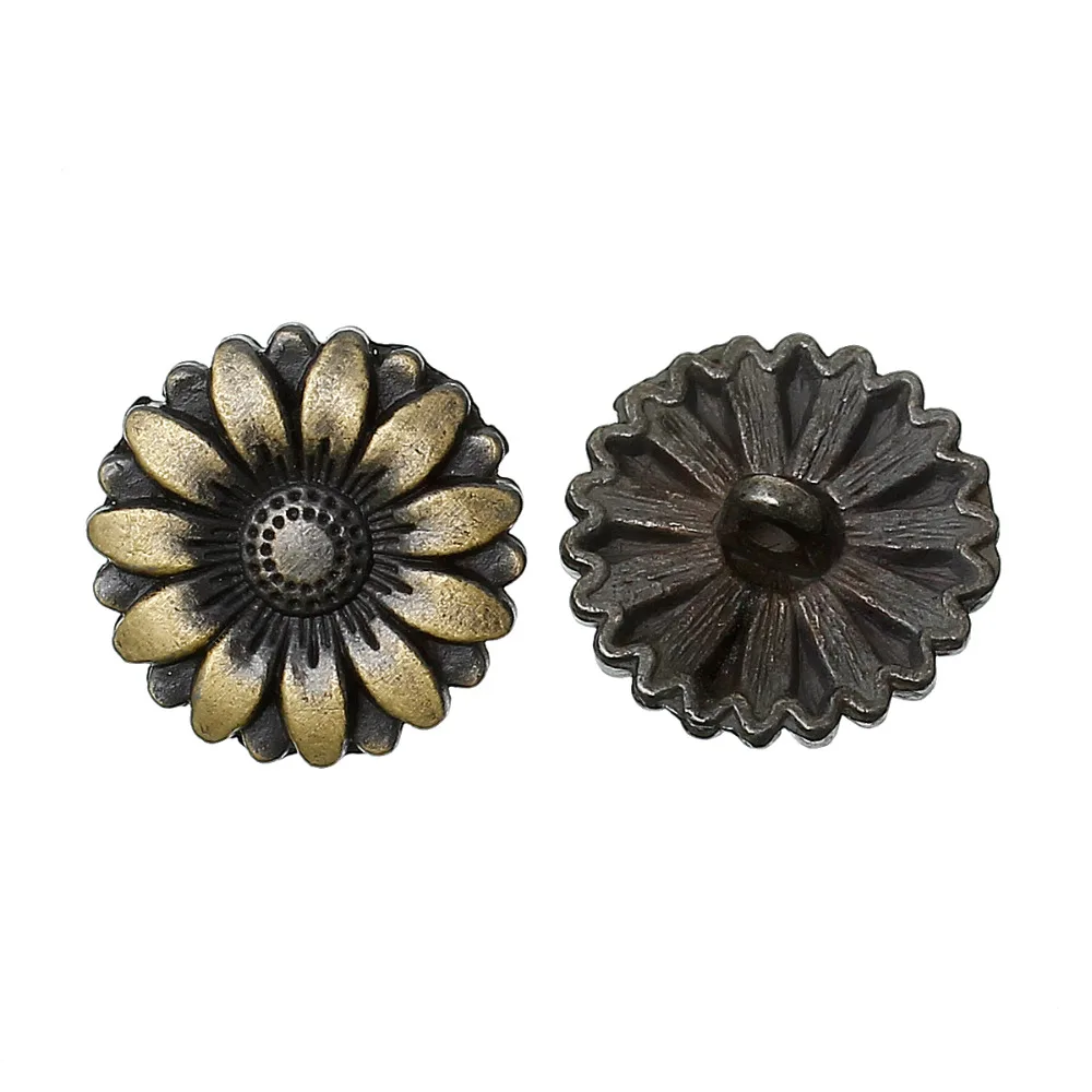 DoreenBeads металлические кнопки из цинкового сплава Круглые античные медные одно
