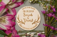 personalize the hunt is over deer wedding wooden save the date magnets bridal shower party favors company gifts invitations