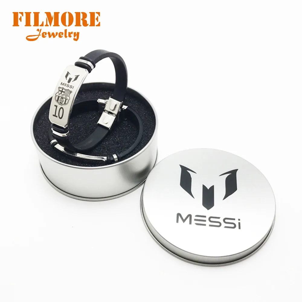 Messi With Box Хит, Европейский футбольный лиг, футбольный клуб, логотип, браслет с шармом, CR7, Роналдо, испанский, Ла Лига, футбольный клуб, браслет, чавейру - Окраска металла: Messi With Box