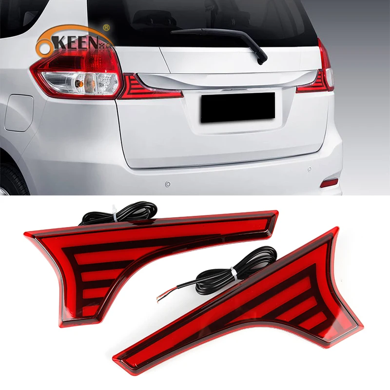 OKEEN 2pcs Car LED Rear Bumper Reflector Light for Suzuki Ertiga 2012 2014-2017 Tail Brake Light for SCROSS VITARA 2015 2016 SX4
