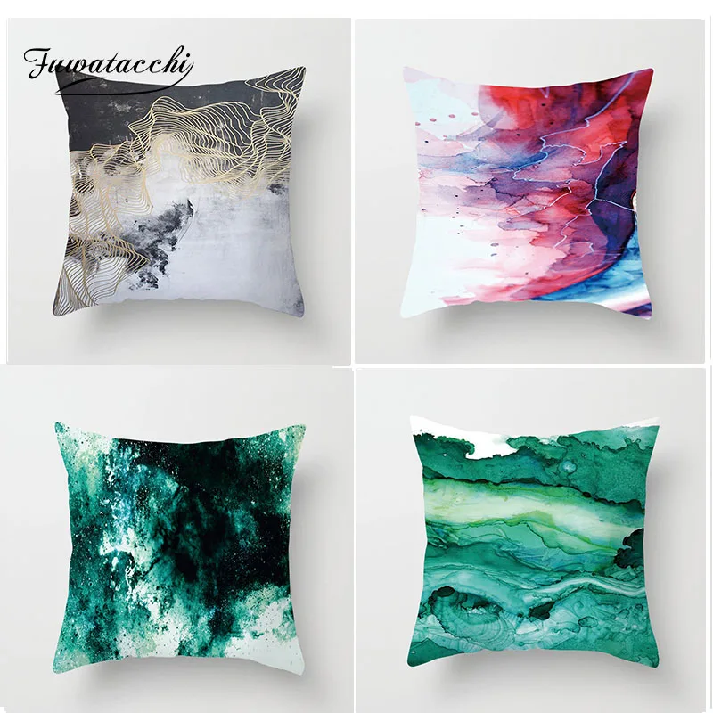 Чехлы для подушек с чернилами Fuwatacchi чехлы разбрызгивающимися декоративная