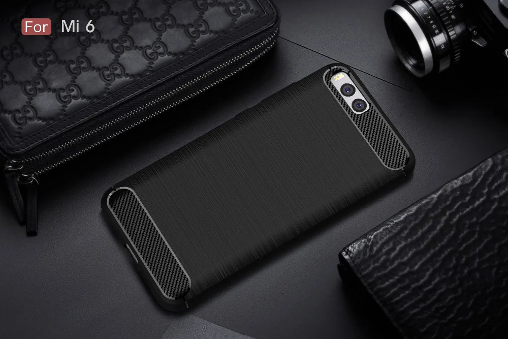 For Xiaomi Mi 6 Case Silicon Case for Xiaomi Mi6 mi 6 Case Cover Fundas Soft Carbon Fiber Brushe Coque Etui Capinha Aksesuar