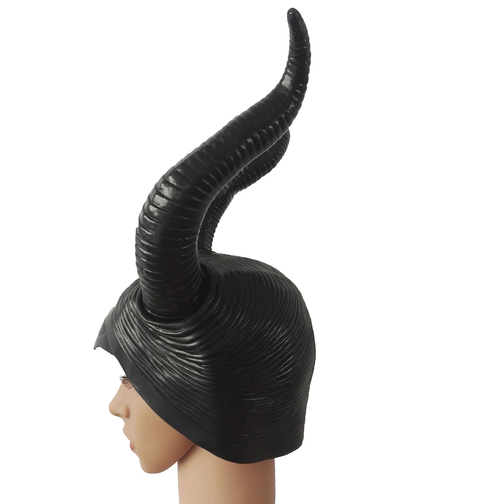 Ангелина Maleficent маска фильма Малефисента латексные рога головной убор Хэллоуин