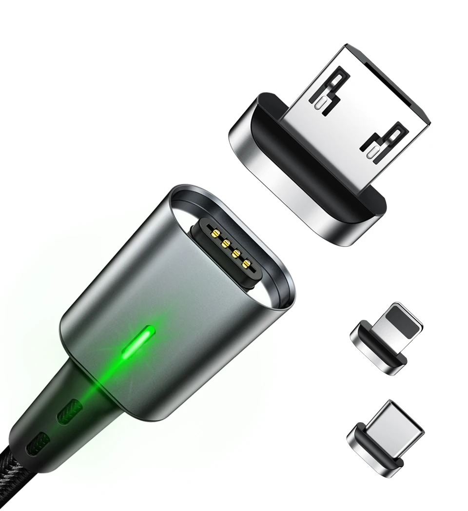 Elough led micro usb кабель для xiaomi redmi note 5 pro зарядное устройство для телефона Магнитный кабель для iphone usb type c Магнитный зарядный кабель