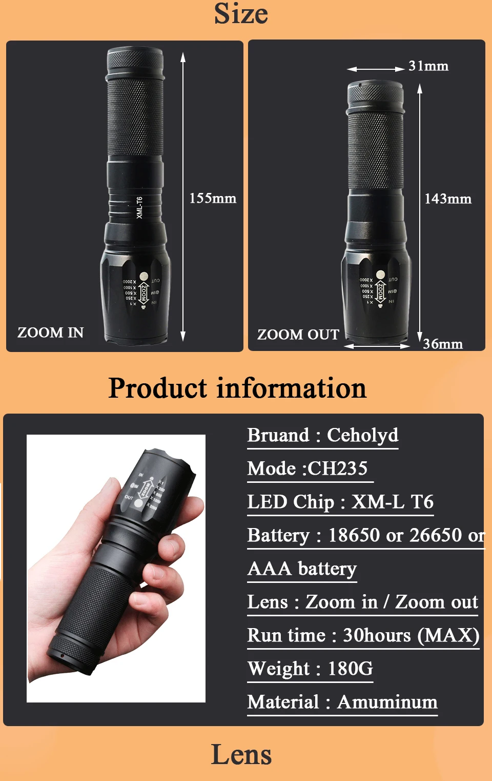 Ультра яркий CREE XLamp XHP70.2 3200LM светодиодный фонарик водонепроницаемый масштабируемый светильник 18650 или 26650 перезаряжаемый аккумулятор