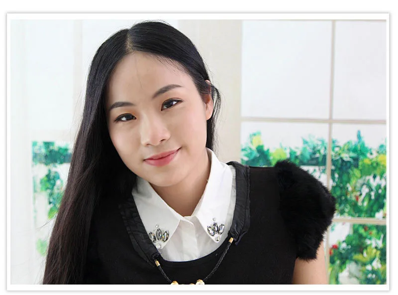 2015 женские накладные Галстуки типа белый воротник повседневные рубашки дикая