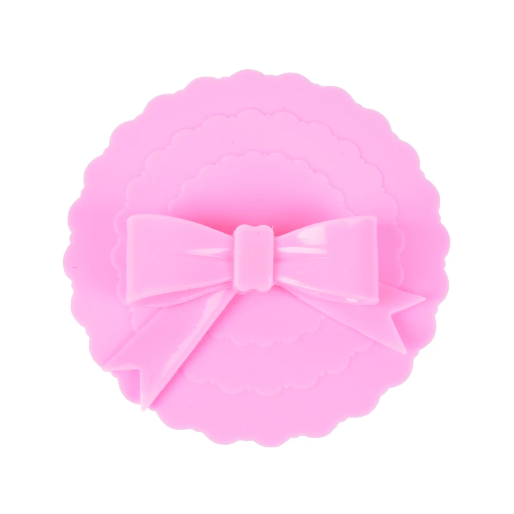 

New Sale 10.5cm Cute Anti-dust Silicone Cup Cover Silicone Lovely Bowknot Cup Cover Coffee Suction Seal Lid Cap 6 Colors