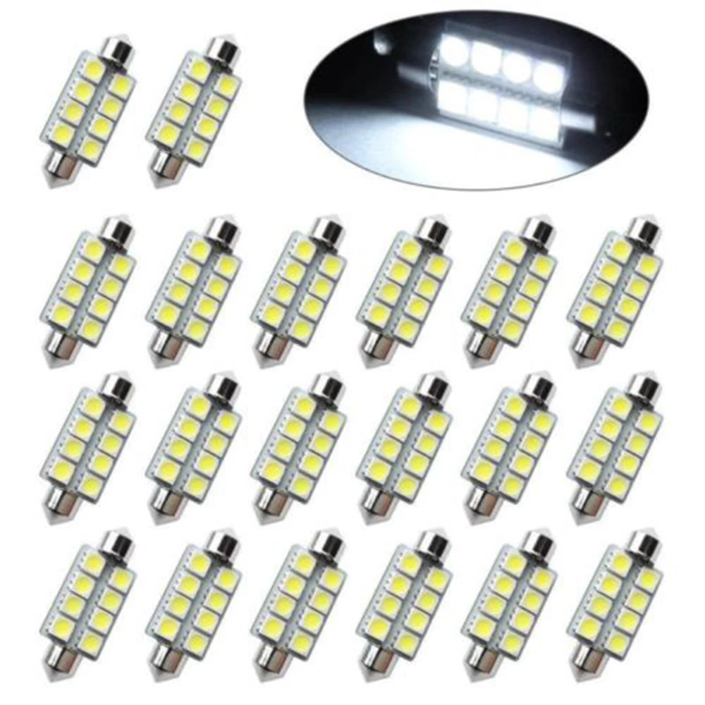 

10pcs 41mm 8SMD 5050 led light bulbs Dome Map Trunk Lamp 12V Car LED Interior Light Dome map Lamp Kit License Plate Light Bulbs