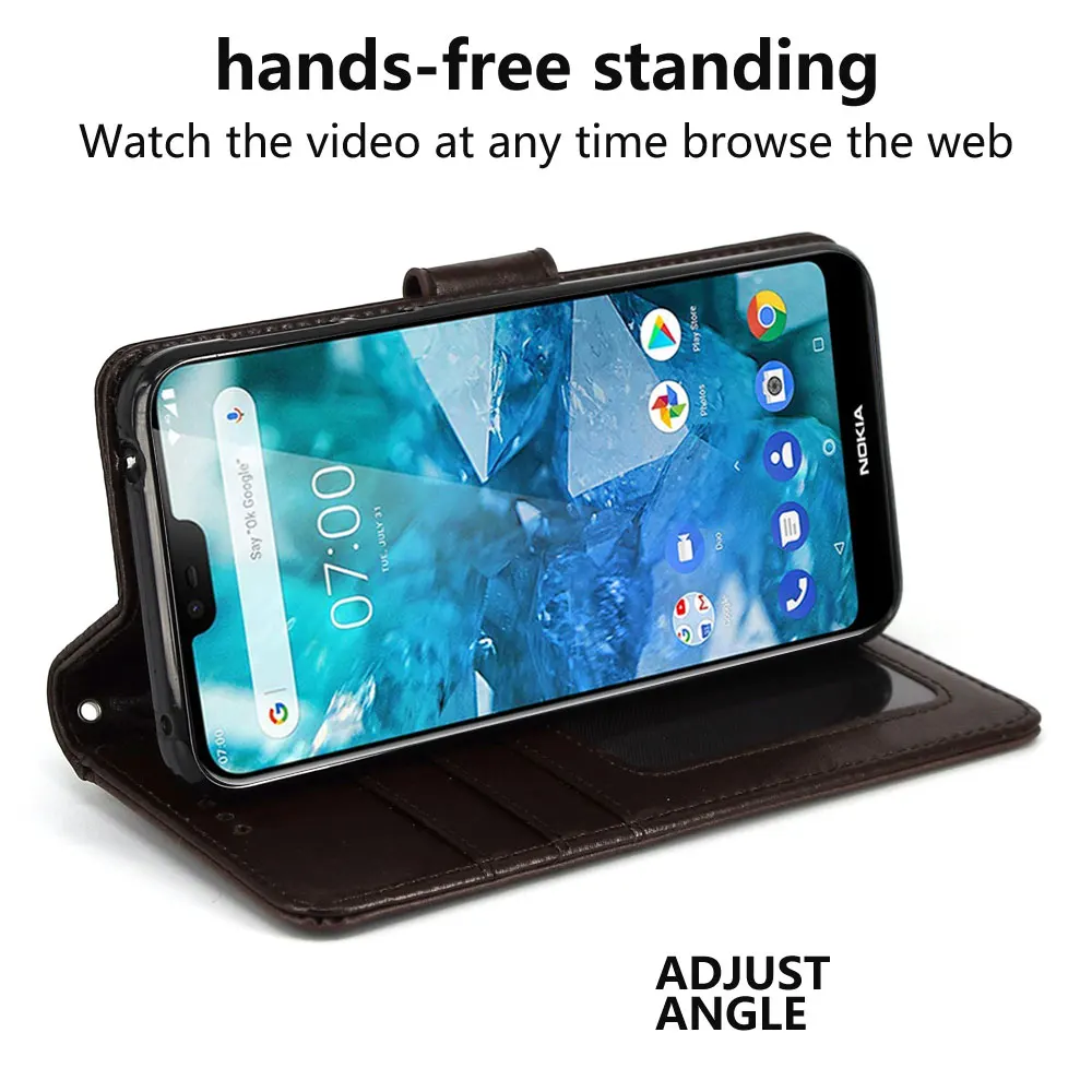 IDOOLS Flip Case for Nokia 7.1 Nokia7.1 Luxury Wallet PU Leather TPU Cover Magnetic Phone Bags Cases Coque 5.84'' | Мобильные