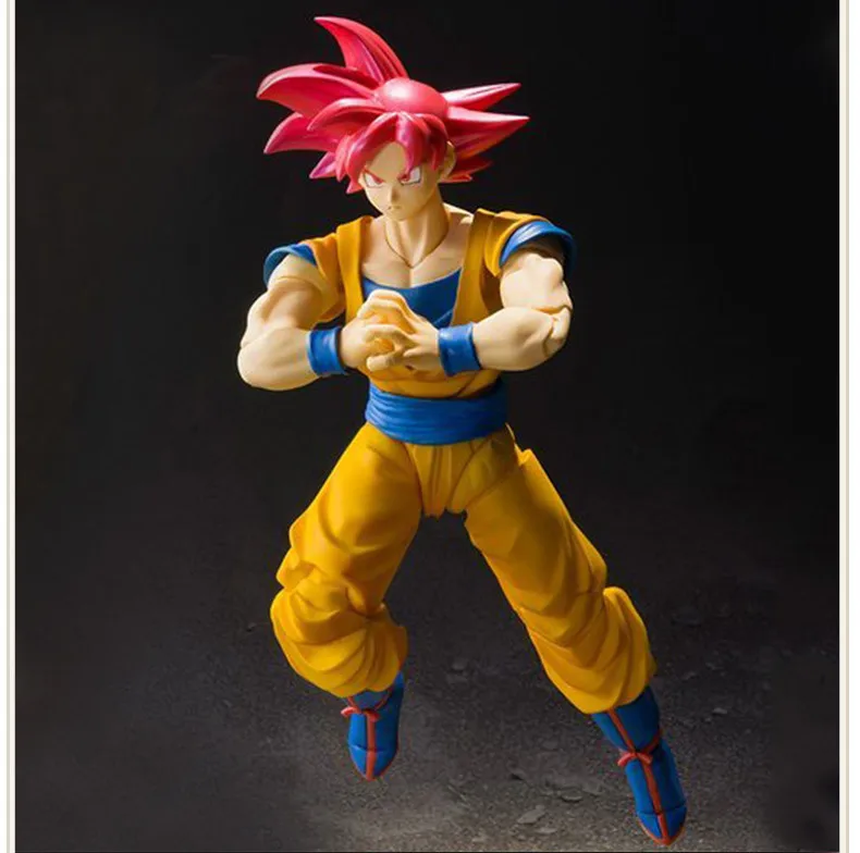 HKXZM Anime 15CM Dragon Ball Super Saiyan God Son Goku Red Hair Gokou PVC Action Figure Collectible Model | Игрушки и хобби
