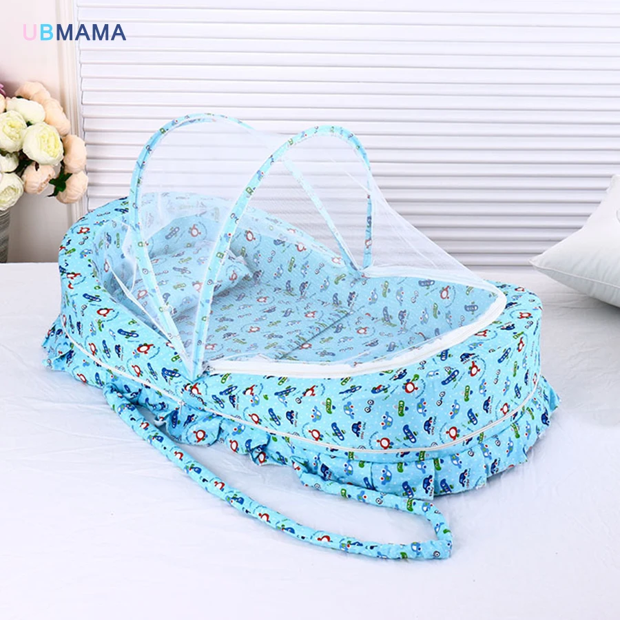 Baby bed with mosquito net portable baby crib game cotton folding bed with cover portable baby cot baby crib