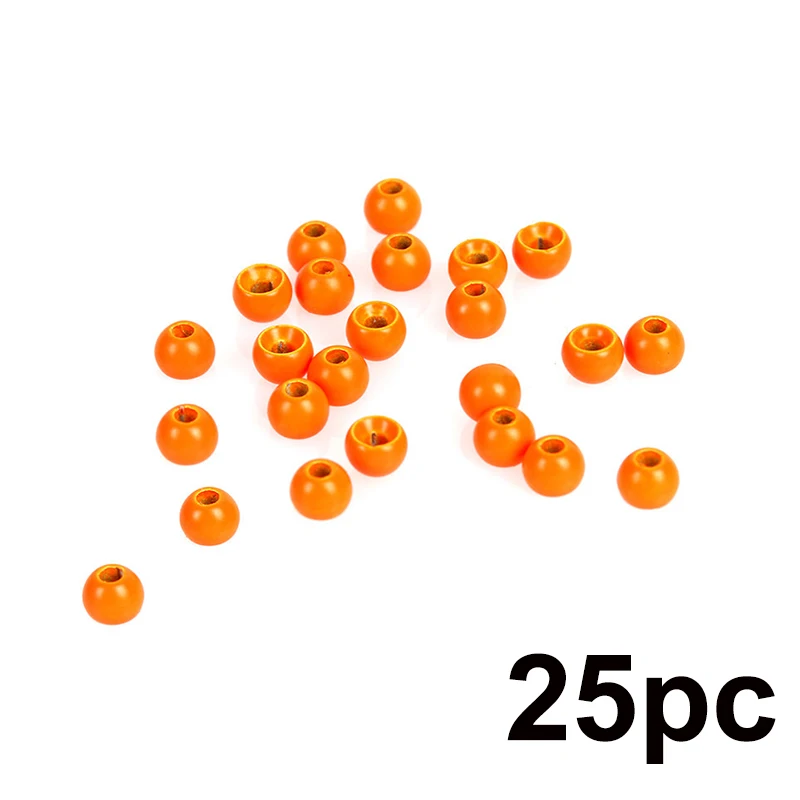 Fluo Orange Maximumcatch 25 шт. 2,0-4,6 мм, вольфрамовые бусины для завязывания мушек, четыре цвета, материал для завязывания мушек, Аксессуары для рыбалки - Цвет: Fluo Orange