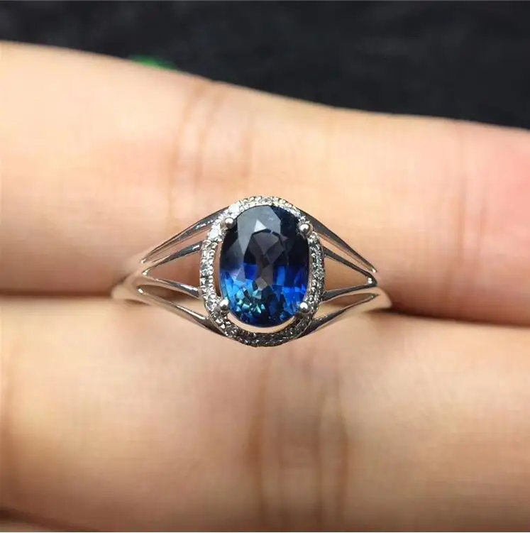 Сапфировое Кольцо 18 k кольцо из белого золота натуральное и настоящее сапфировое