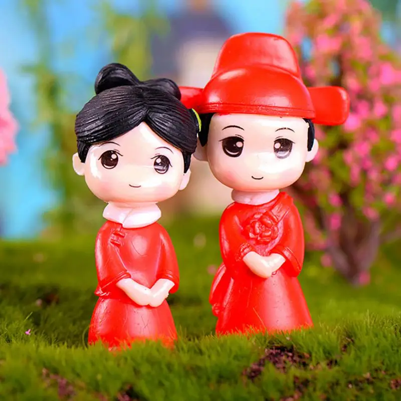 Романтичные фигурки для пар миниатюрные украшения из ПВХ милые поцелуи