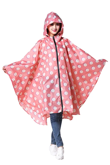 pink dots Freesmily женский модный плащ, водонепроницаемый пончо, плащ, легкий, портативный, для путешествий, пеших прогулок, пробный - Цвет: pink dots