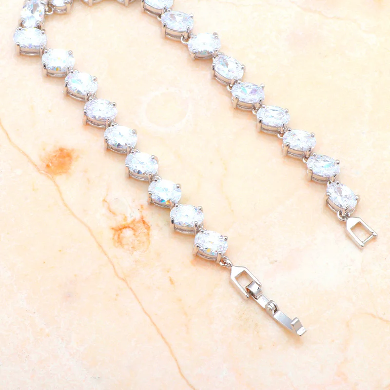 ROLILASON хит продаж сверкающими кристально чистый белый циркон серебряный шарм