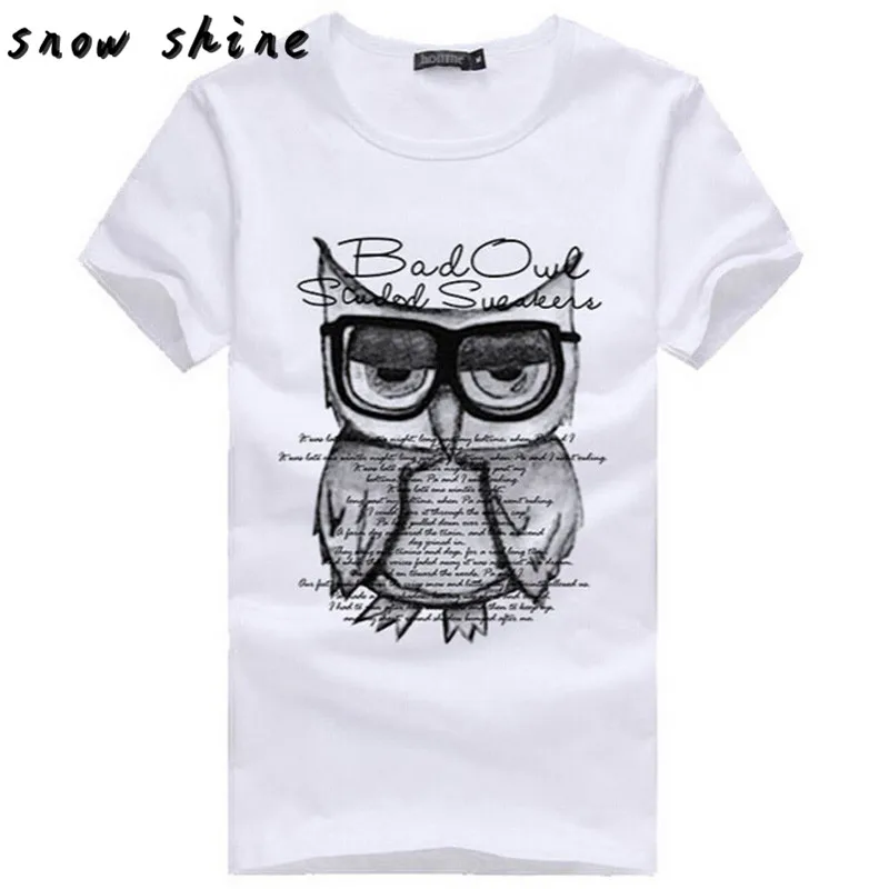 Snowshine YLIWFashion/футболки с принтом совы для мальчиков хлопковая футболка короткими