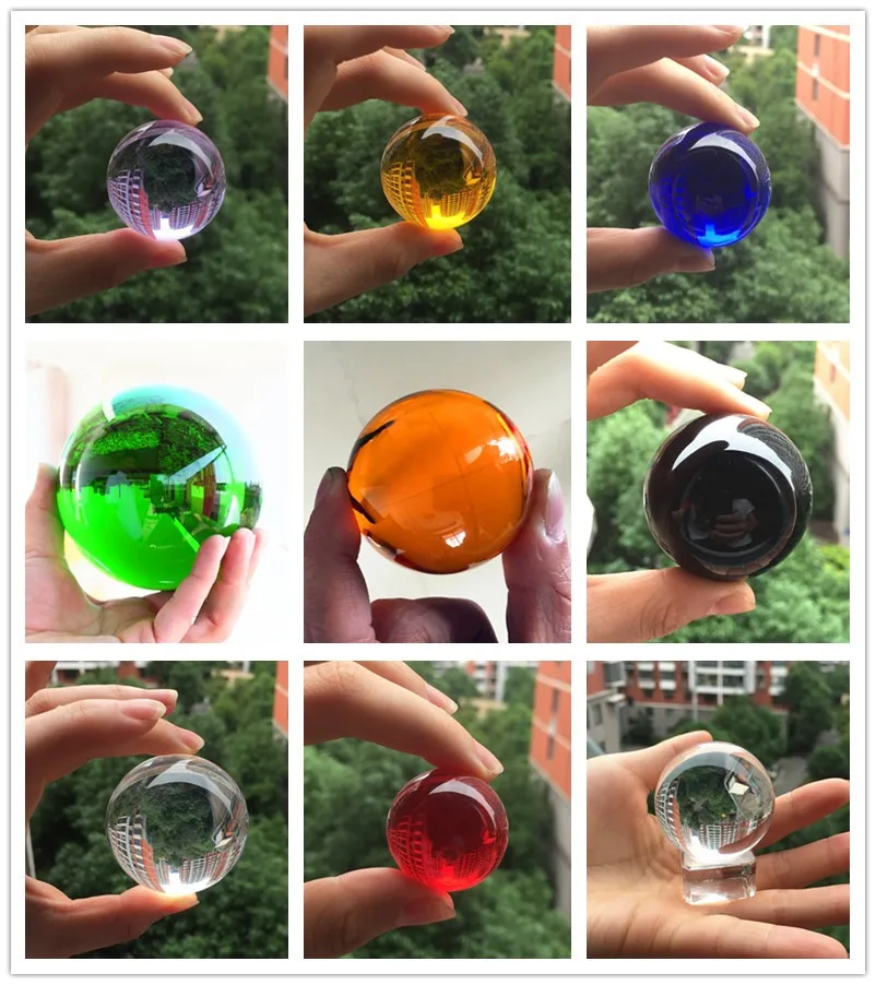 

Clear Crystal Glass Ball Lens Photography Sphere 50mm Feng Shui ball Globe Balls with Stand Home Art Decor Mascot Ornaments