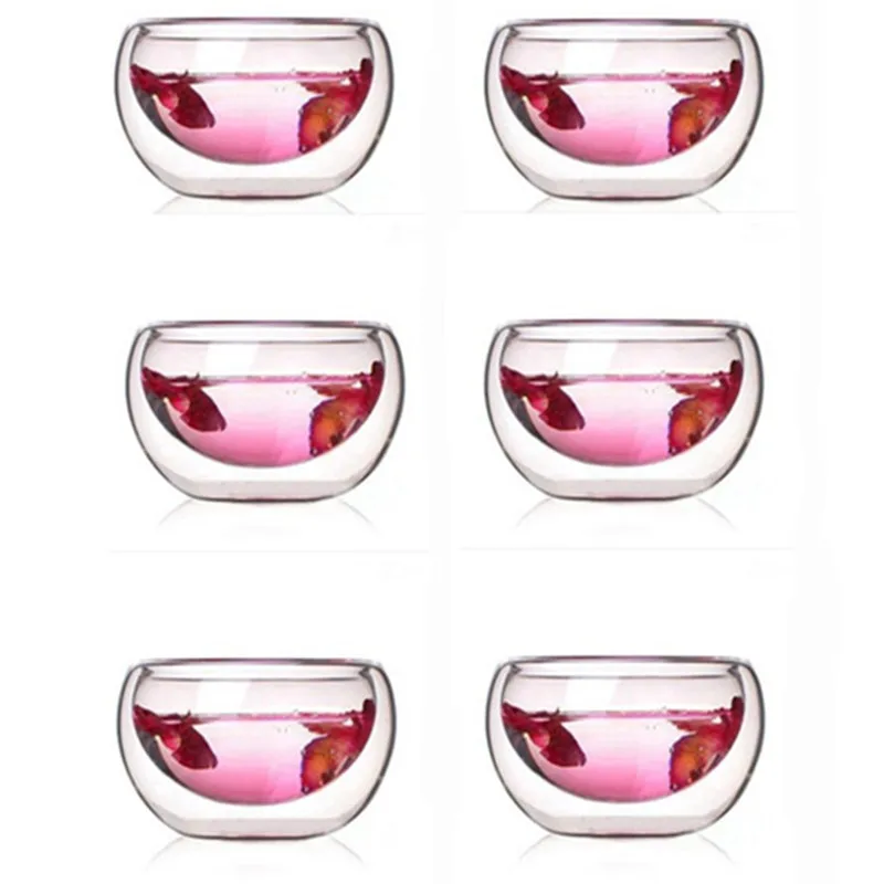 Стеклянная чайная чашка с двойными стенками 6 шт./лот|double wall glass tea|double walldouble tea |