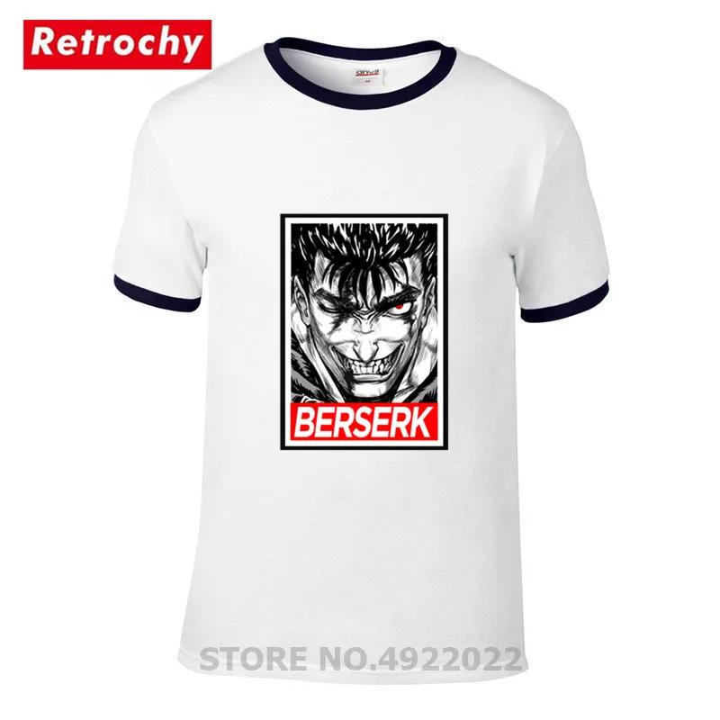 Gutts Berserk футболка с героями мультфильмов Мужская короткими рукавами и