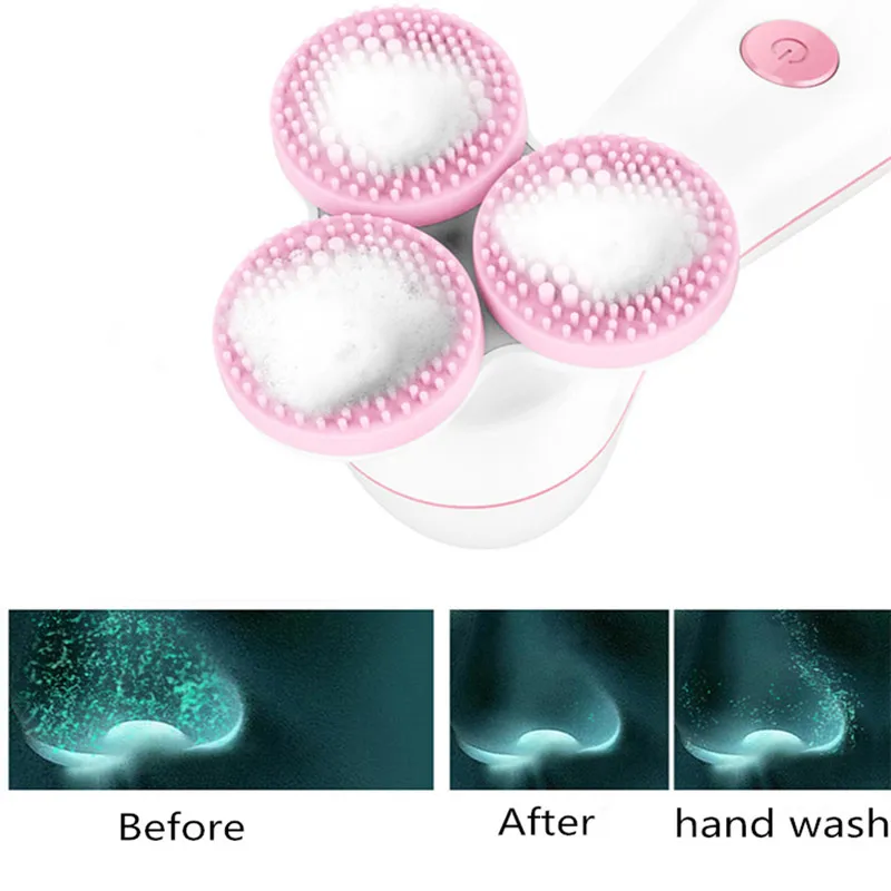 Электрическая Очищающая щетка для лица силиконовая средство три этапа массаж