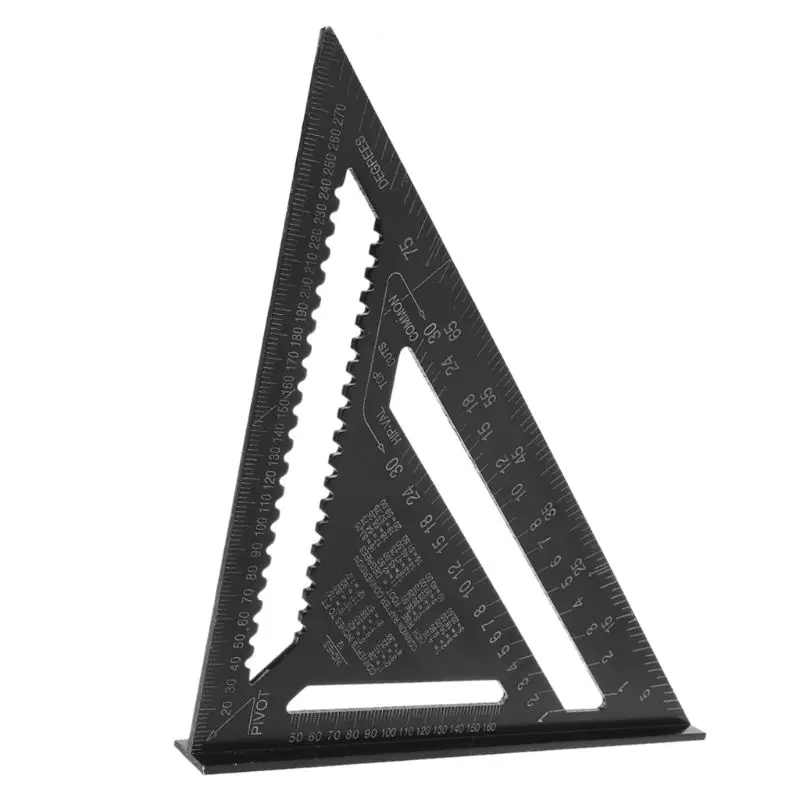

30cm Aluminum Alloy Metric Triangle Ruler Square Ruler for Woodworking Speed Square Angle Protractor Measuring Tool