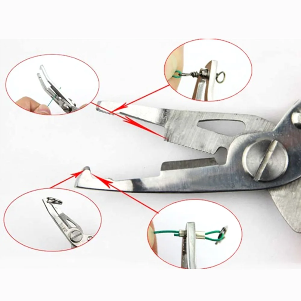 Рыболовные плоскогубцы из нержавеющей стали Ножницы Крюк для удаления лески