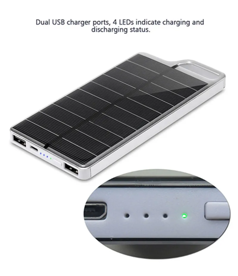 Мощное зеленое солнечное зарядное устройство 10000mAh брелок дизайн внешний аккумулятор для мобильных телефонов