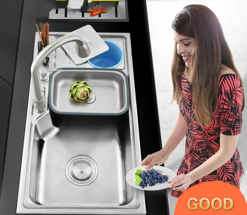 Кухонная раковина бесплатная доставка многофункциональная из нержавеющей стали