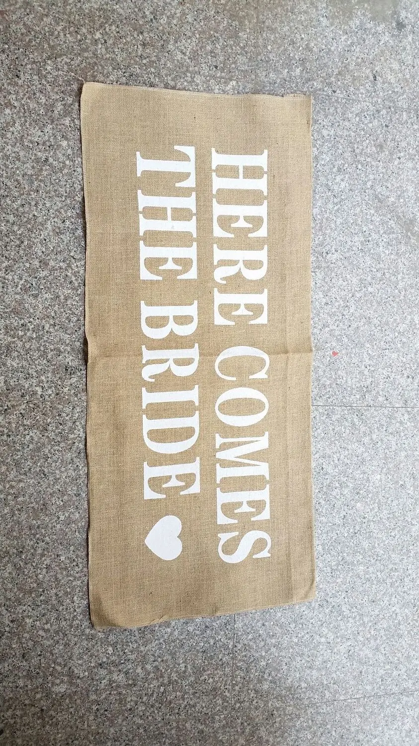 Свадебный баннер в деревенском стиле hessian Значки из мешковины джутовый с цветами