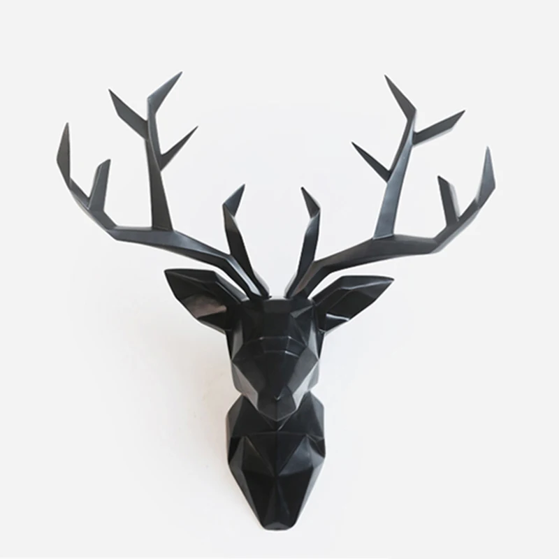 Смола голова оленя украшение дома животная природа скульптура фигурки подарок