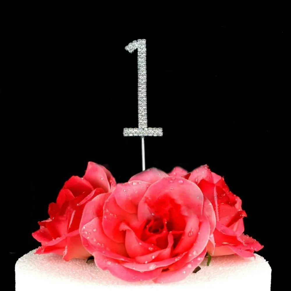 Новинка 2016 1 шт. кристалл стразы номер торта Топпер для свадьбы юбилея и дня