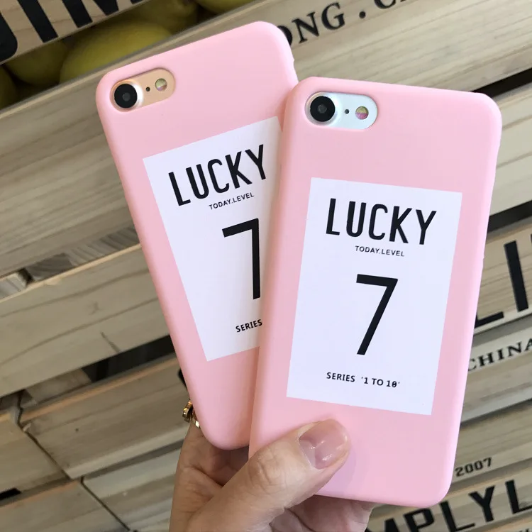 Розовый чехол для телефона с надписью lucky letters iphone 7 чехлы милым номером ультра