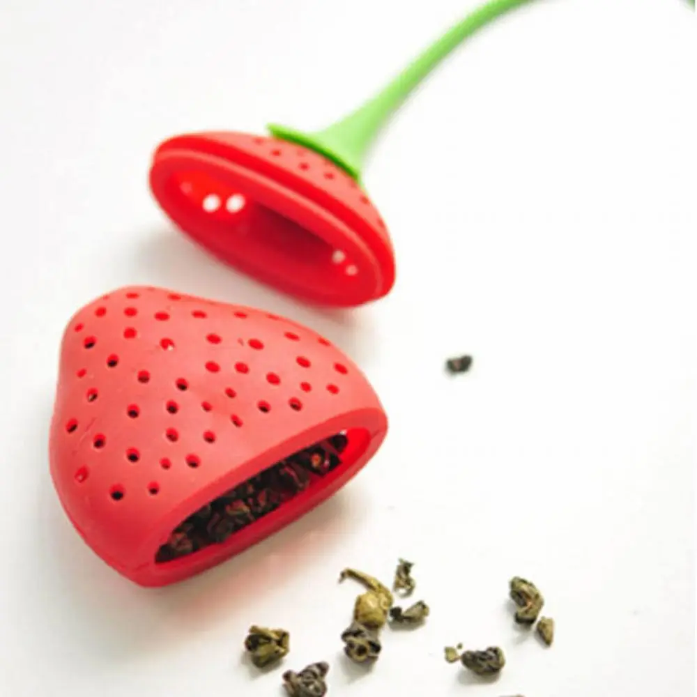 Силиконовые красные Клубничные чайные пакетики Infusers Фильтры для кофейных чайных