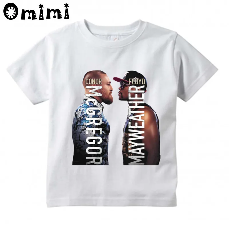 Детская футболка с Floyd Mayweather Vs Conor McGregor дизайнерские топы короткими рукавами для