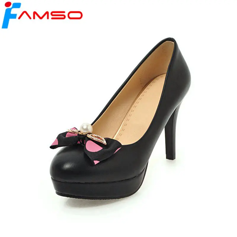 FAMSO/2019 г. Большой Size34-43 Новое поступление весенние женские туфли-лодочки обувь с