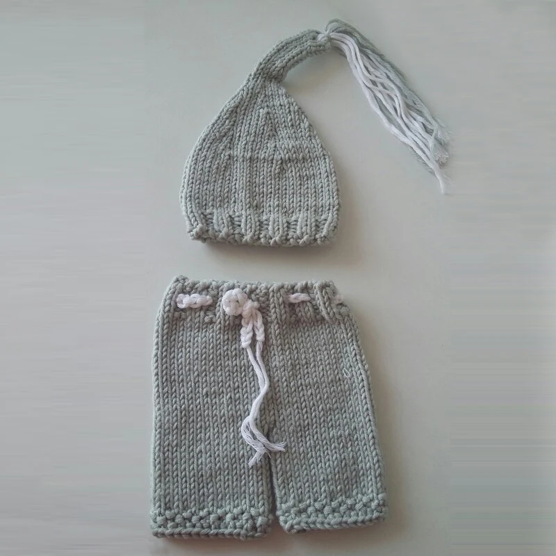 Baby Photography Props Photo Shoot Hat For Newborn Costume Outfit Clothes Infant Girls Boys Pant Crochet Knit Clothing | Детская одежда