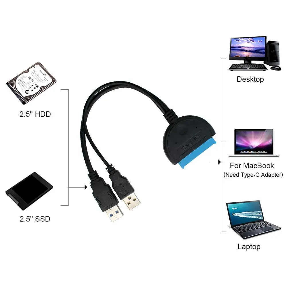Кабель адаптер USB 3 0 к Sata внешний для жесткого диска 2 5 дюйма кабель конвертер
