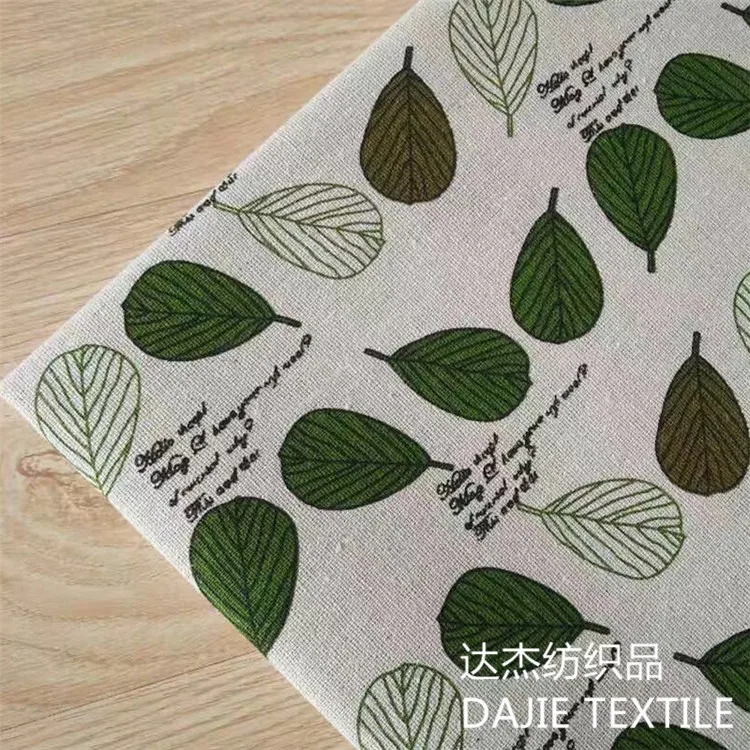 Хлопковая и льняная ткань с принтом листьев для штор|linen blend fabric|printed cotton fabriccotton