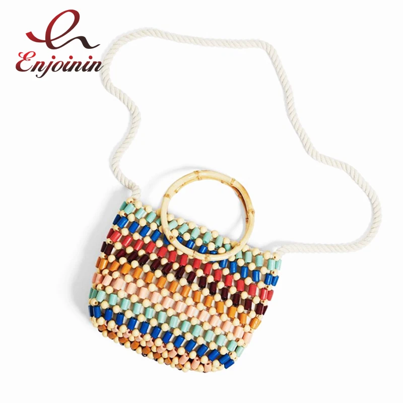 Новое поступление цветная деревянная летняя модная женская Праздничная сумка на