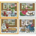 Набор для вышивки крестом на холсте четыре сезона