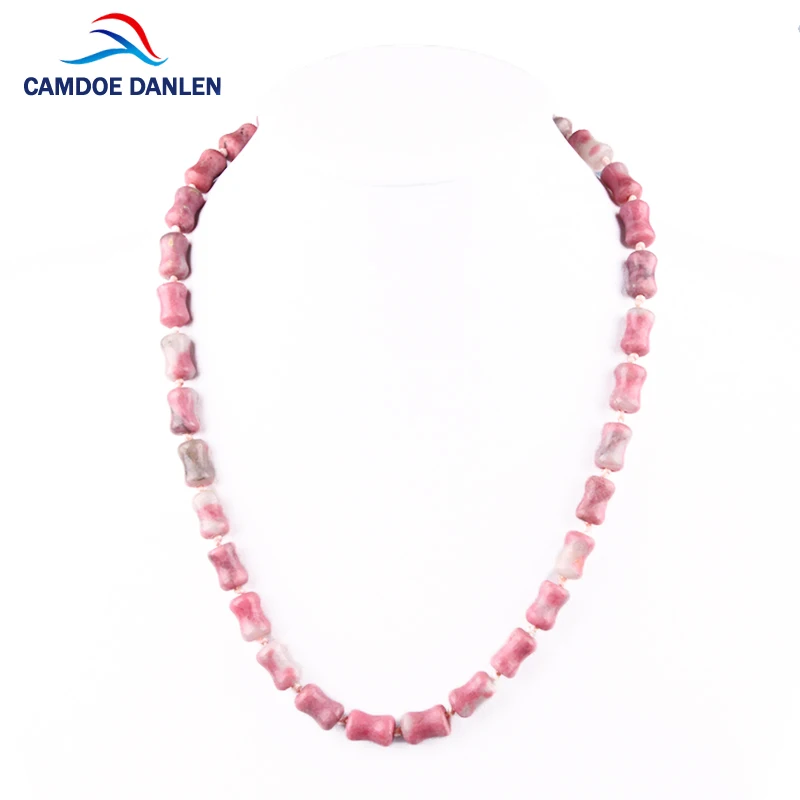 9 видов стилей модное ожерелье из натурального камня в форме кости опал родонит