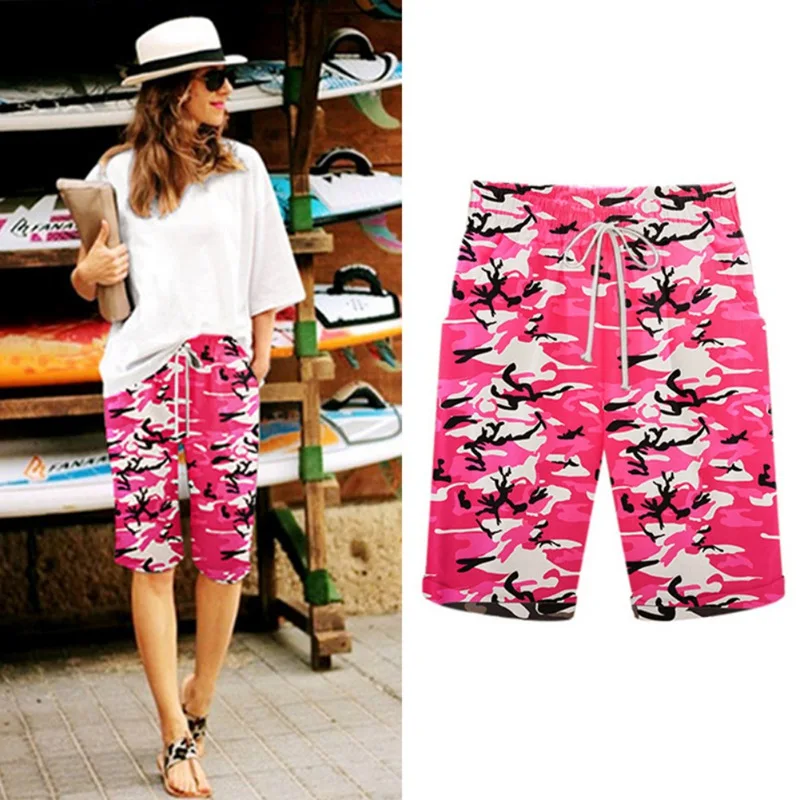 Шорты женские с камуфляжным принтом модные повседневные свободные короткие