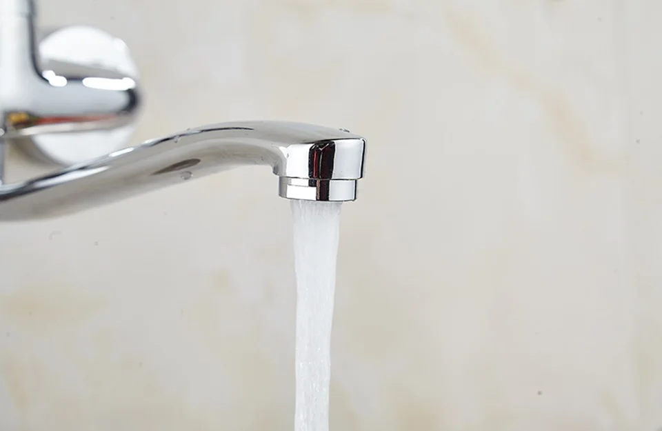 Yenhome настенный кран с двойными отверстиями кран горячей и холодной воды кран для ванной комнаты с длинным рычагом на 360 градусов Твердый латунный кухонный кран смеситель для раковины