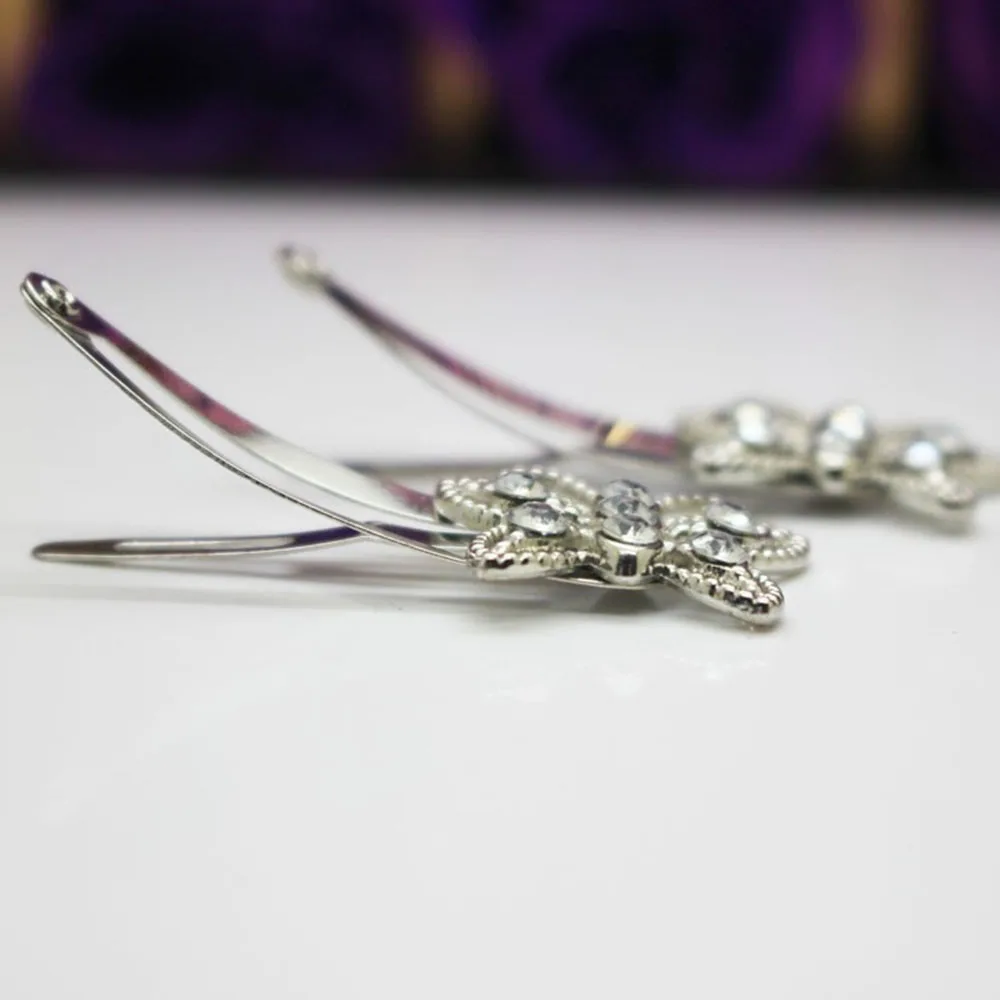 Новинка 6 шт./компл. Стразы заколки в форме бабочки женские зажимы для волос |