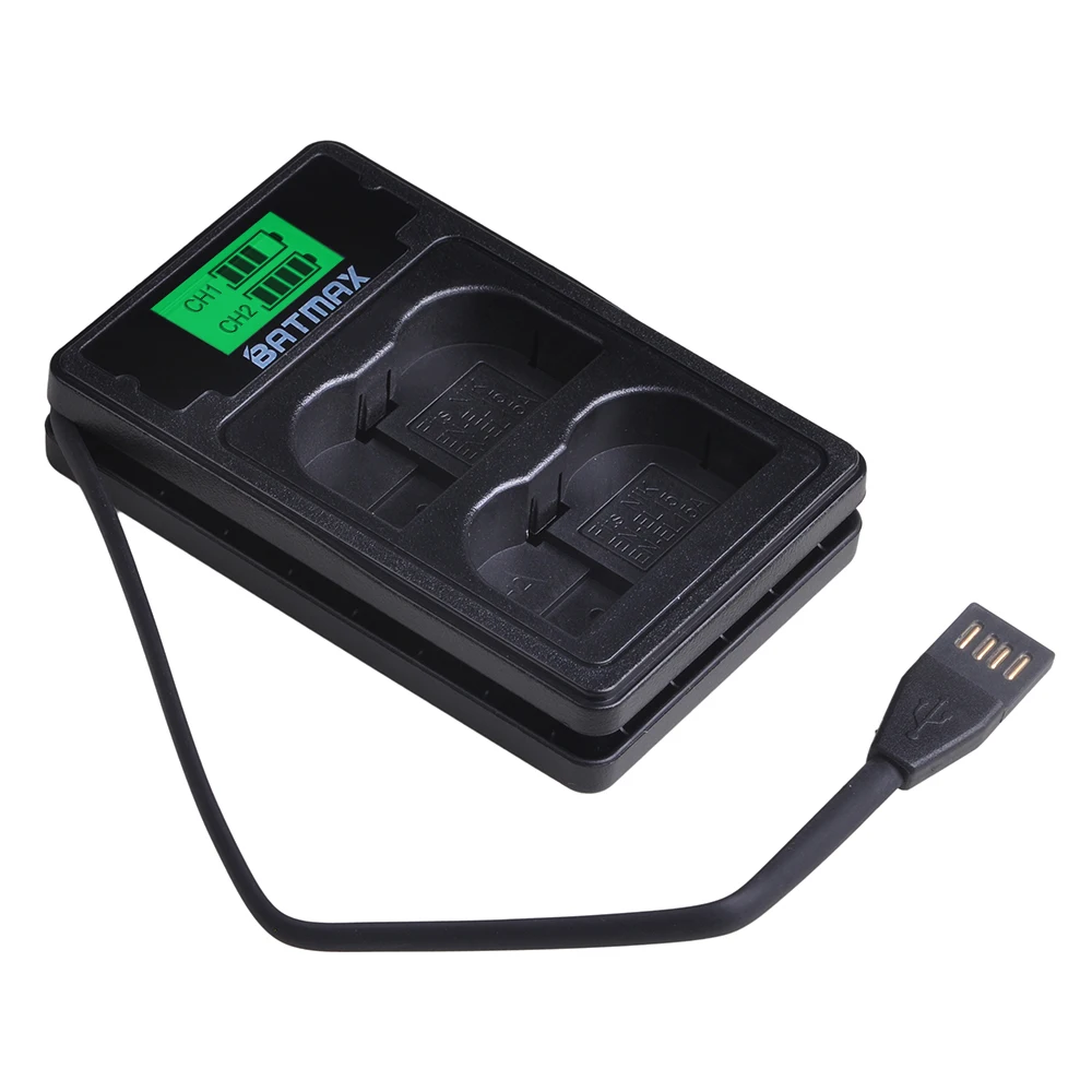 4 шт. аккумулятор для фотоаппарата + двойное зарядное устройство USB с портом Type-C