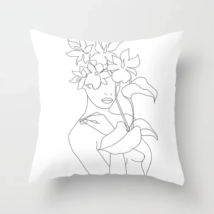 Cushion Covers13 Простая художественная линия Хлопок Чехол для подушки из полиэстера Декоративные Чехлы на подушку стула подушки для дома декоративные подушки - Цвет: Cushion Covers13