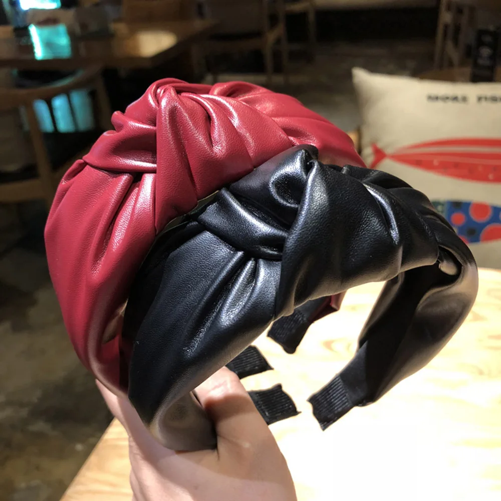 Женский обруч для волос из ПУ кожи с бантом| |