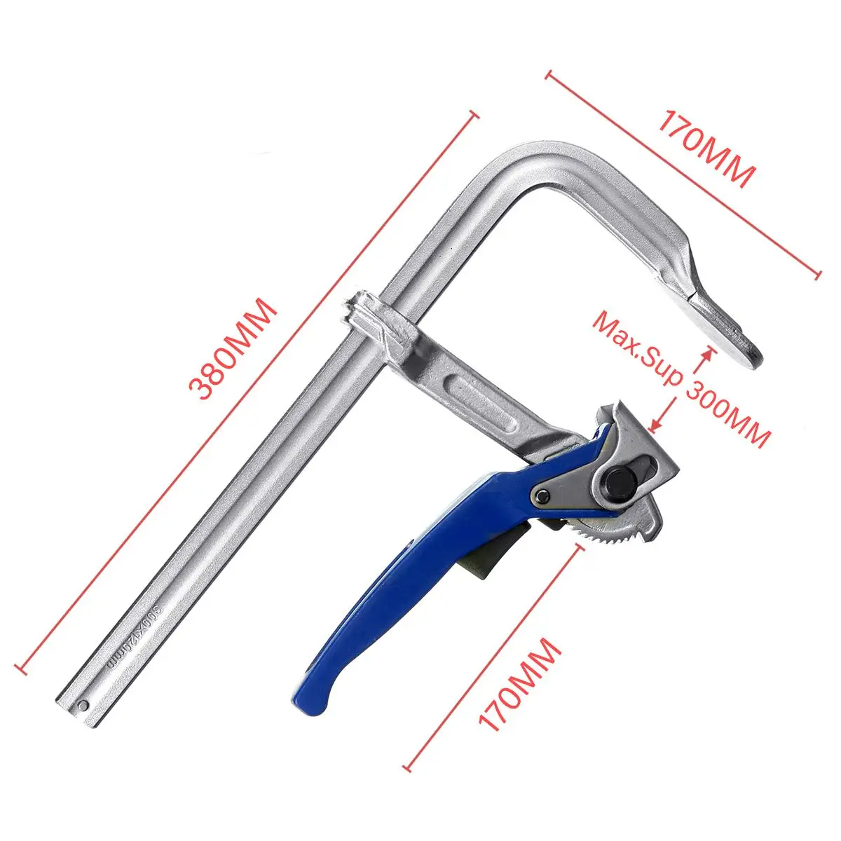 Регулируемый F образный зажим сверхмощный параллельный с храповым механизмом