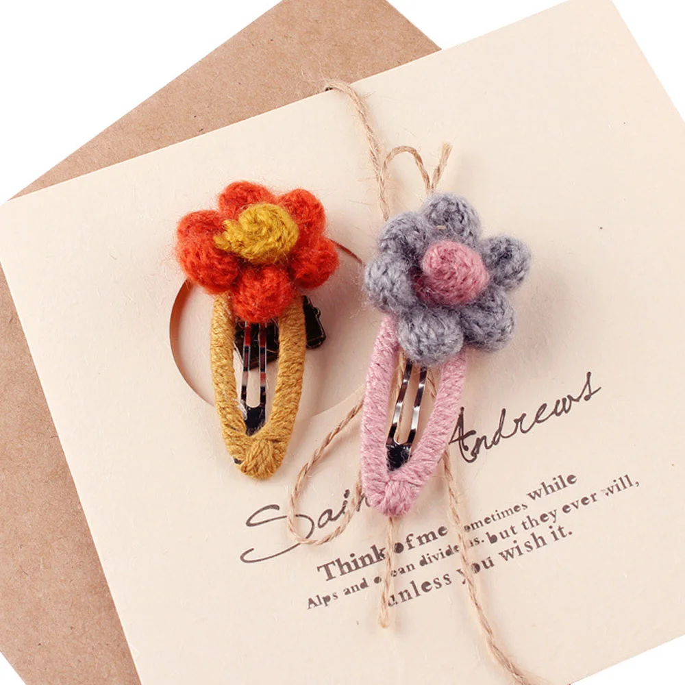 Заколка для волос из шерсти с цветами девочек FJ111 |